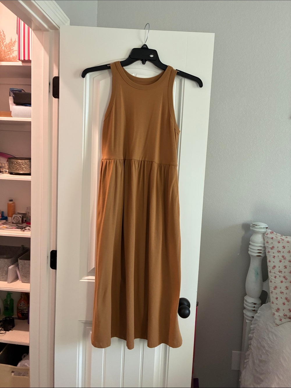 a new day Sleeveless Midi Dress in Camel/Tan